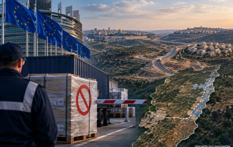 אילוסטרציה על צעדים אירופיים נגד סחר עם ההתנחלויות ופרויקט E1