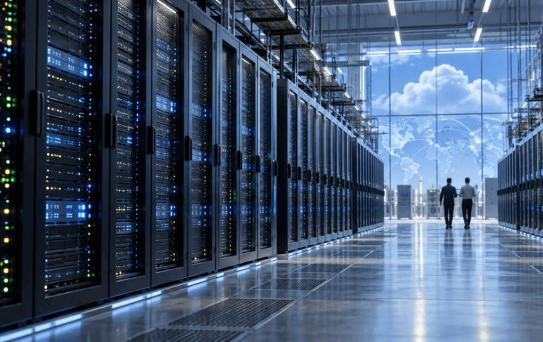אילוסטרציה לעסקת Tencent ו-Oracle: מרכז נתונים ושרתי AI